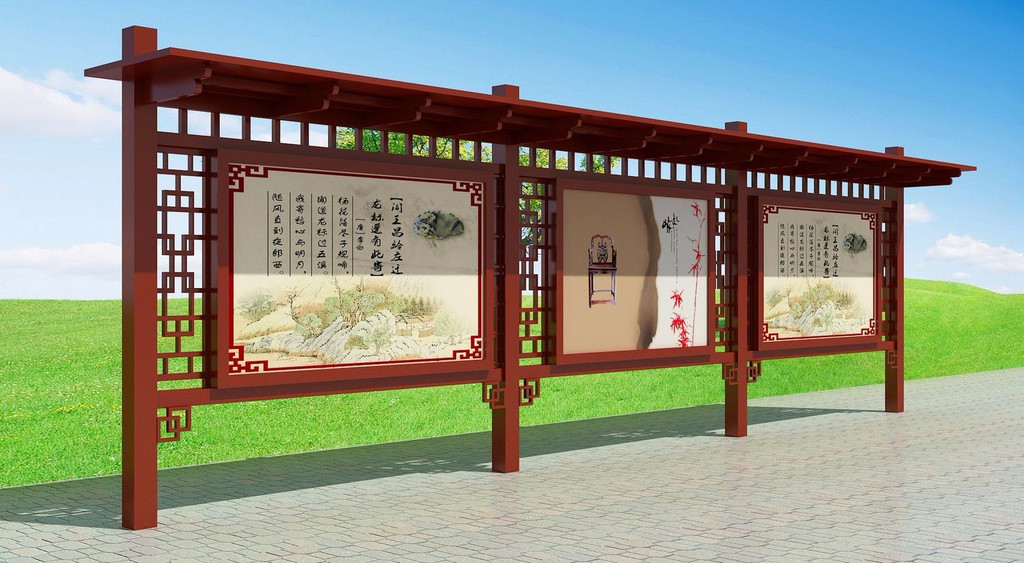 仿古宣传栏制作，宣传栏定制——【申博sunbet标识，标识制作厂家】